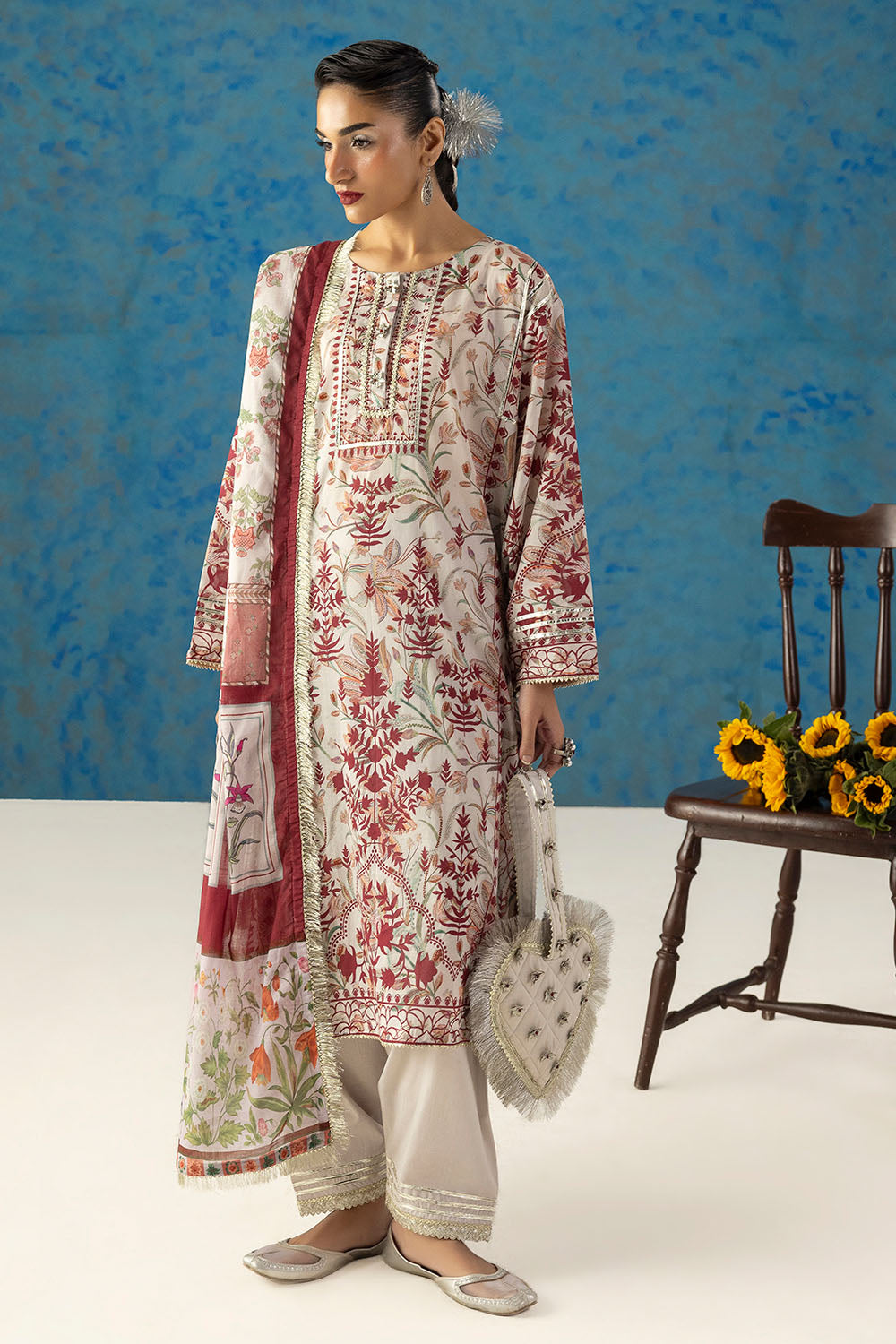 Gul Ahmed 3 Piece Custom Stitched Suit - Beige - LB31359