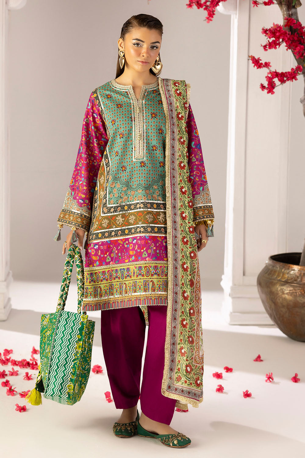 Gul Ahmed 3 Piece Custom Stitched Suit - Pink - LB31358
