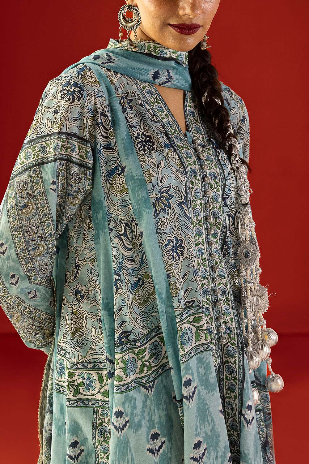 Gul Ahmed 3 Piece Custom Stitched Suit - Blue - LB31360