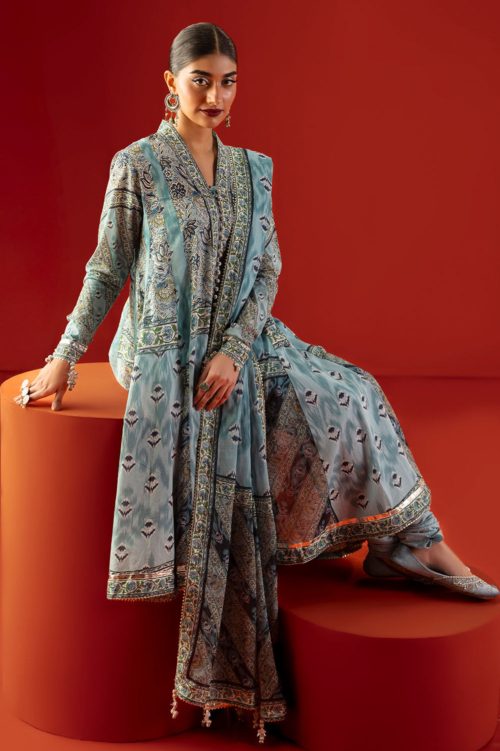 Gul Ahmed 3 Piece Custom Stitched Suit - Blue - LB31360
