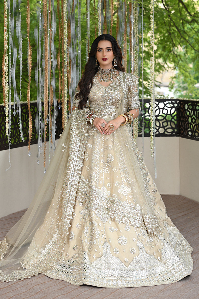 Qalamkar 3 Piece Custom Stitched Suit - Beige - LB287824