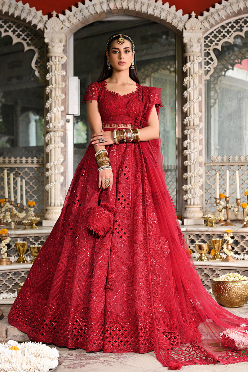 Qalamkar 3 Piece Custom Stitched Suit - Red - LB287825