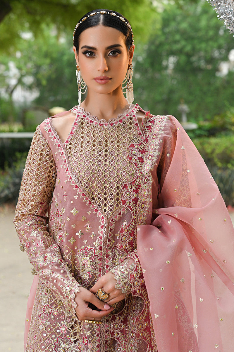 Qalamkar 3 Piece Custom Stitched Suit - Pink - LB287822