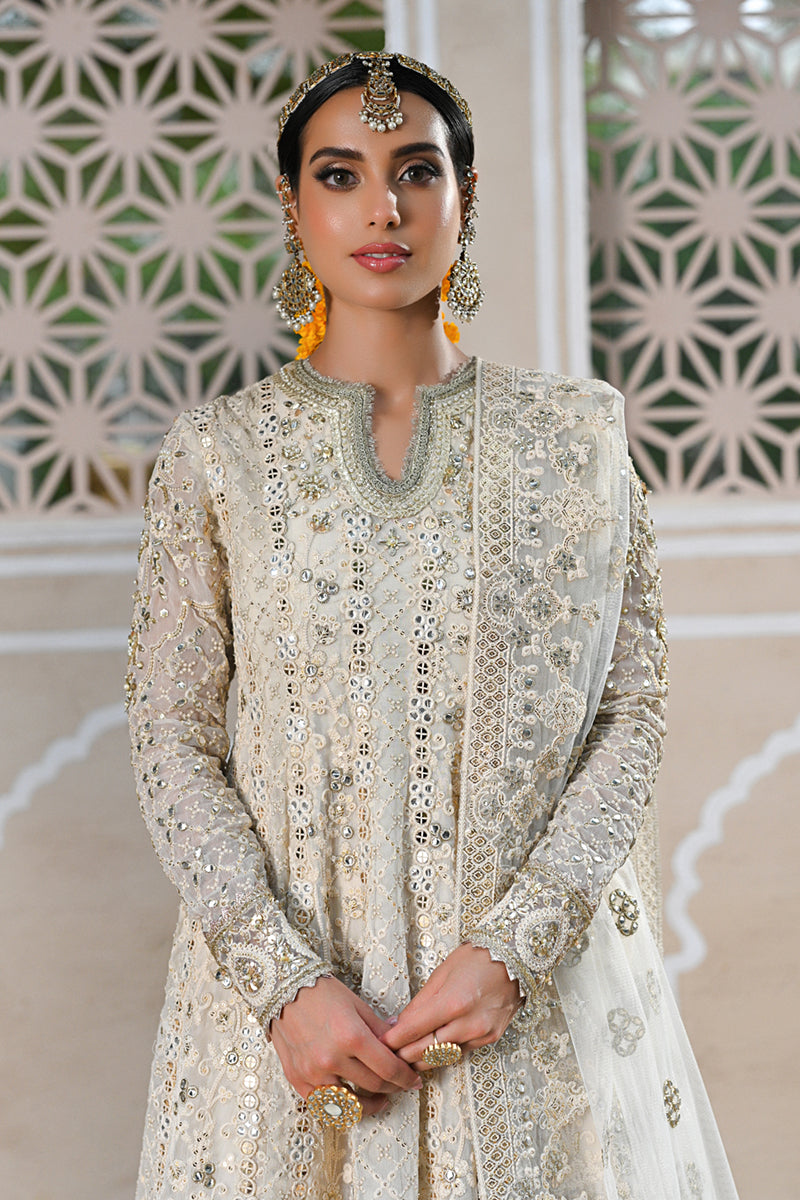 Qalamkar 3 Piece Custom Stitched Suit - Off-White - LB287820