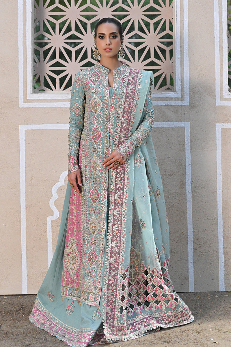 Qalamkar 3 Piece Custom Stitched Suit - Blue - LB287819