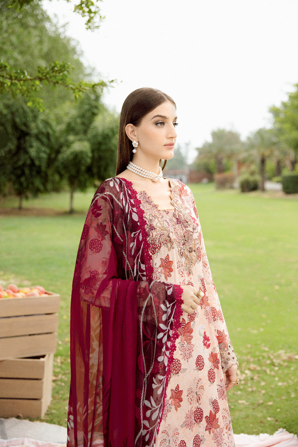 Ramsha 3 Piece Custom Stitched Suit - Peach - LB28938