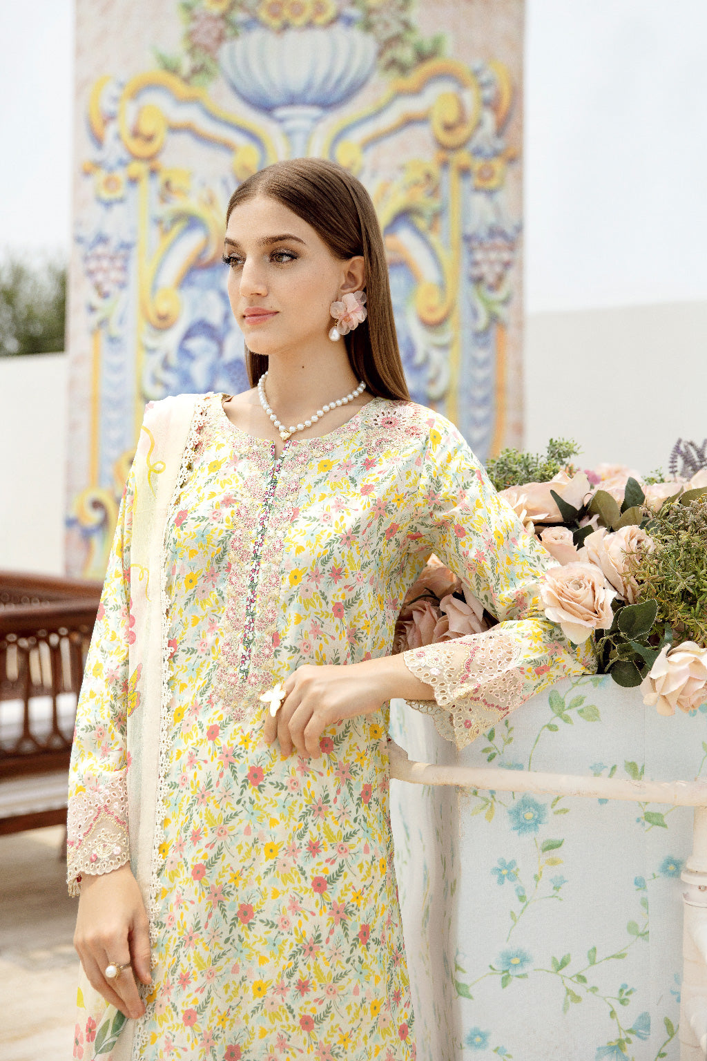 Ramsha 3 Piece Custom Stitched Suit - Yellow - LB28939