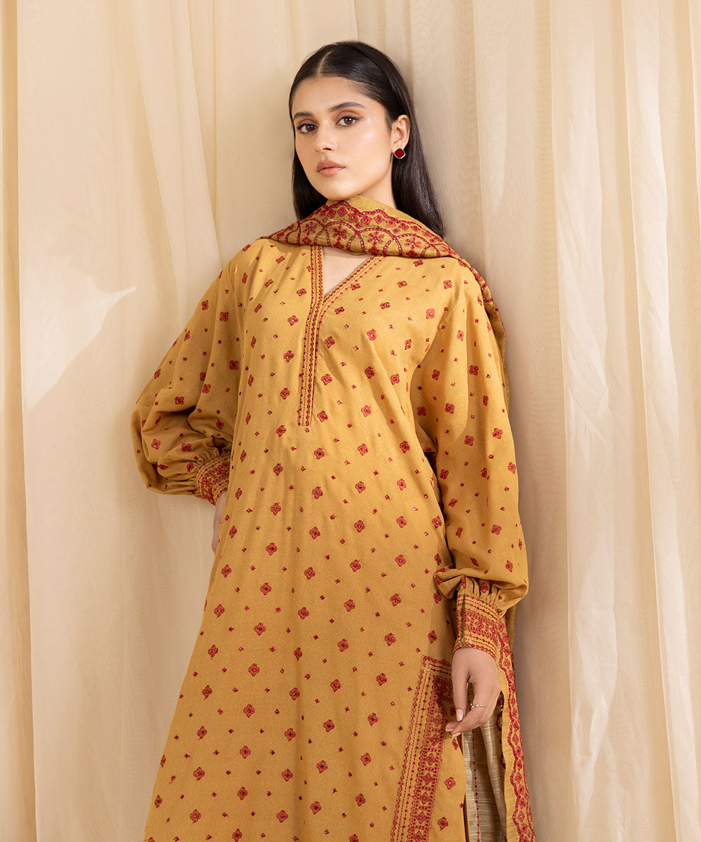 Sapphire 3 Piece Custom Stitched Suit - Mustard - LB289208