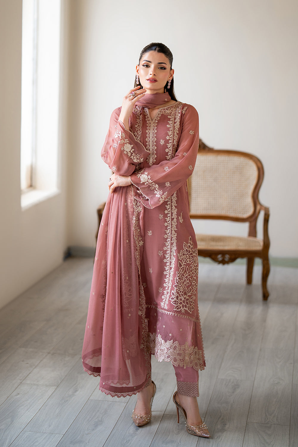 Azure 3 Piece Custom Stitched Suit - Pink - L100311