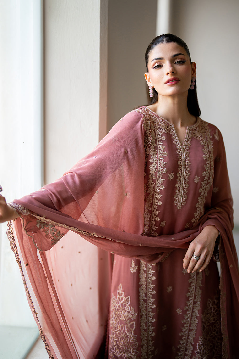Azure 3 Piece Custom Stitched Suit - Pink - L100311