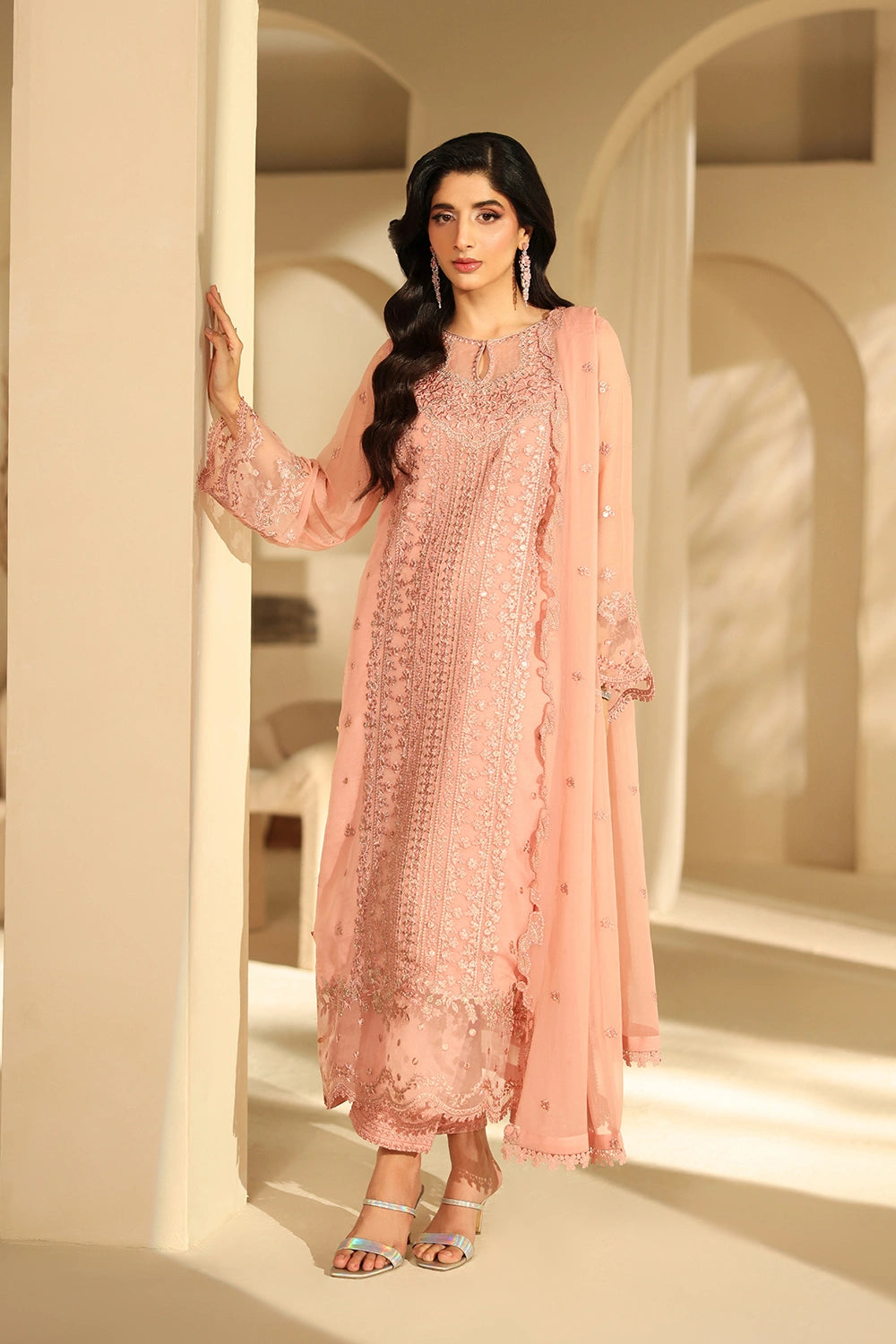 Azure 3 Piece Custom Stitched Suit - Pink - LB31140