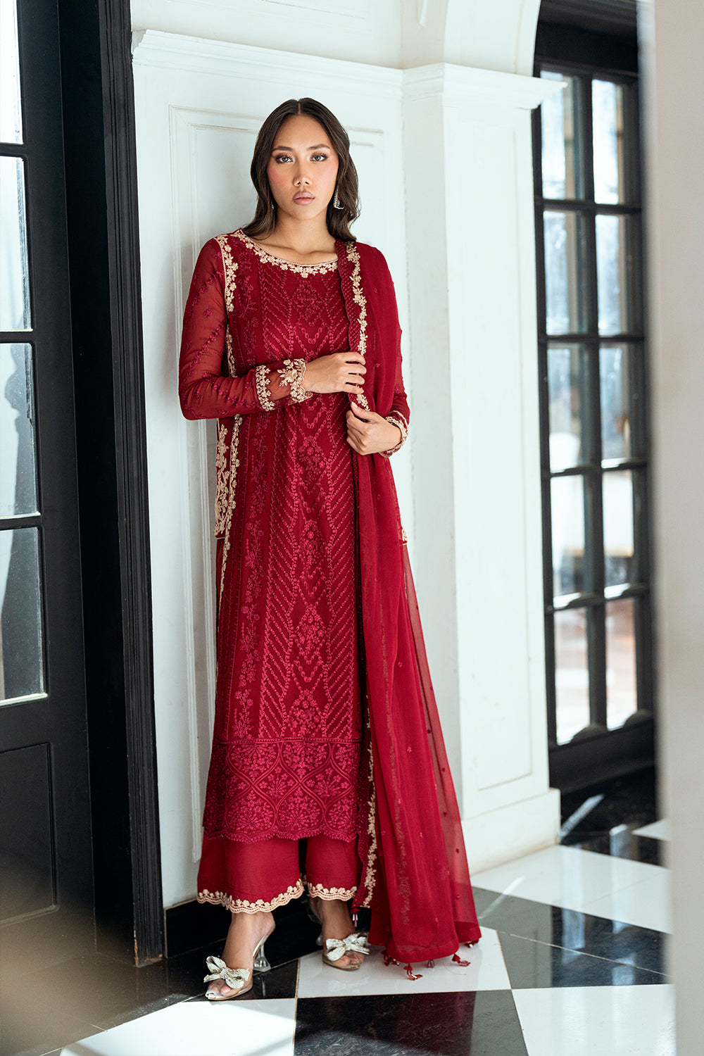 Azure 3 Piece Custom Stitched Suit - Red - LB29546