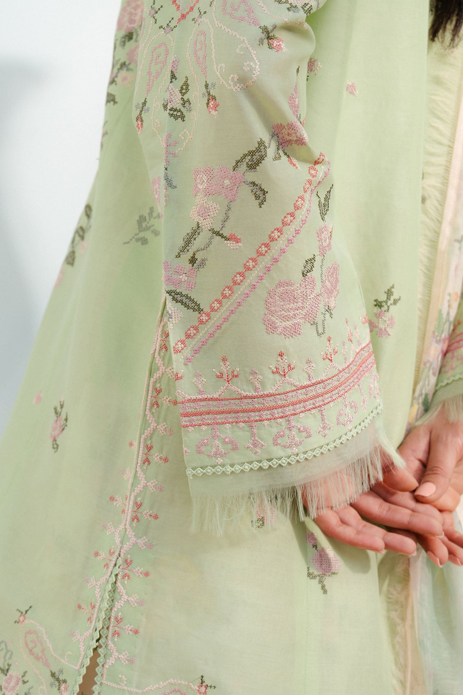 Zara Shahjahan 3 Piece Custom Stitched Suit - Green - LB29526