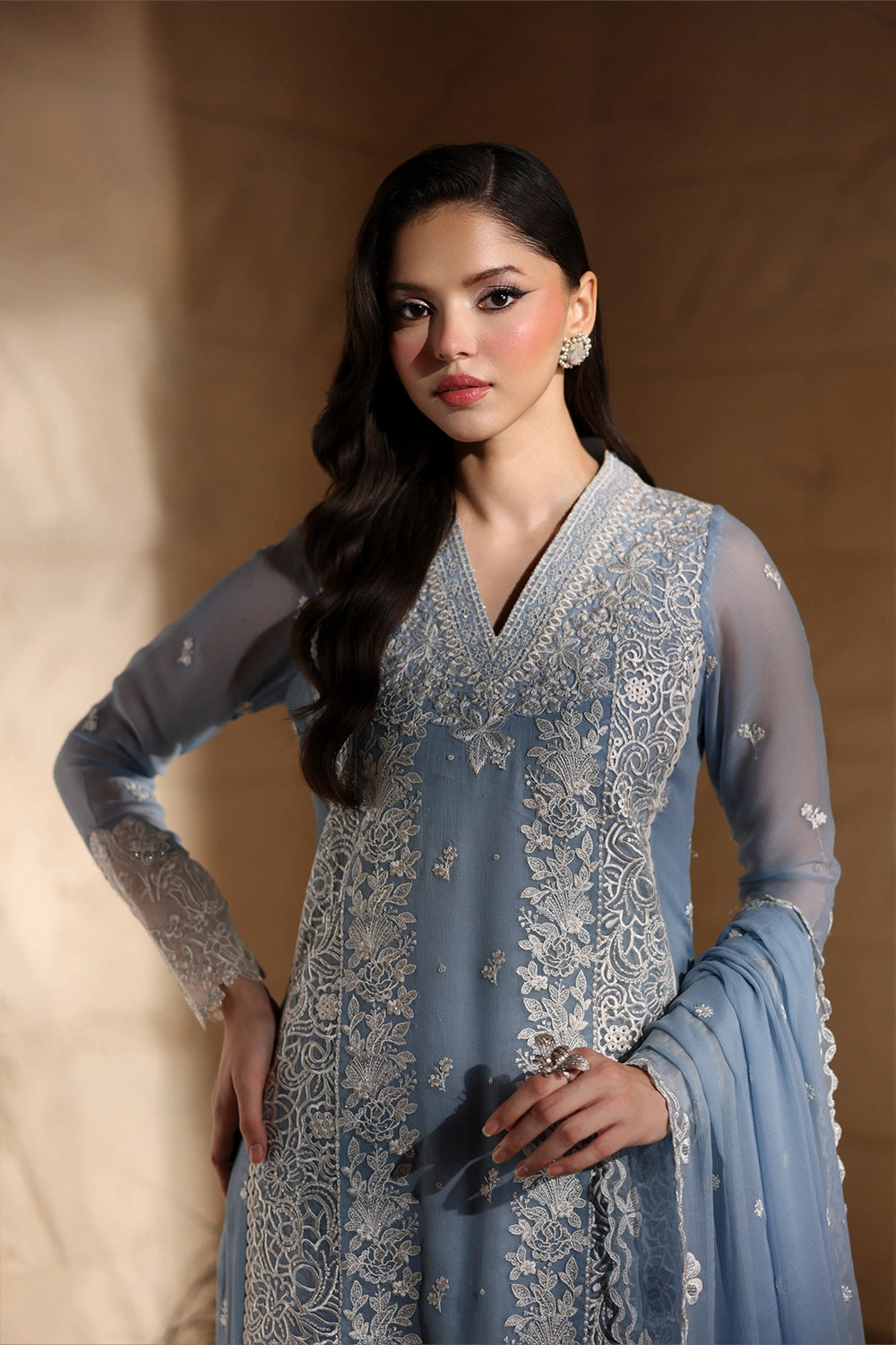 Azure 3 Piece Custom Stitched Suit - Blue - LB31071