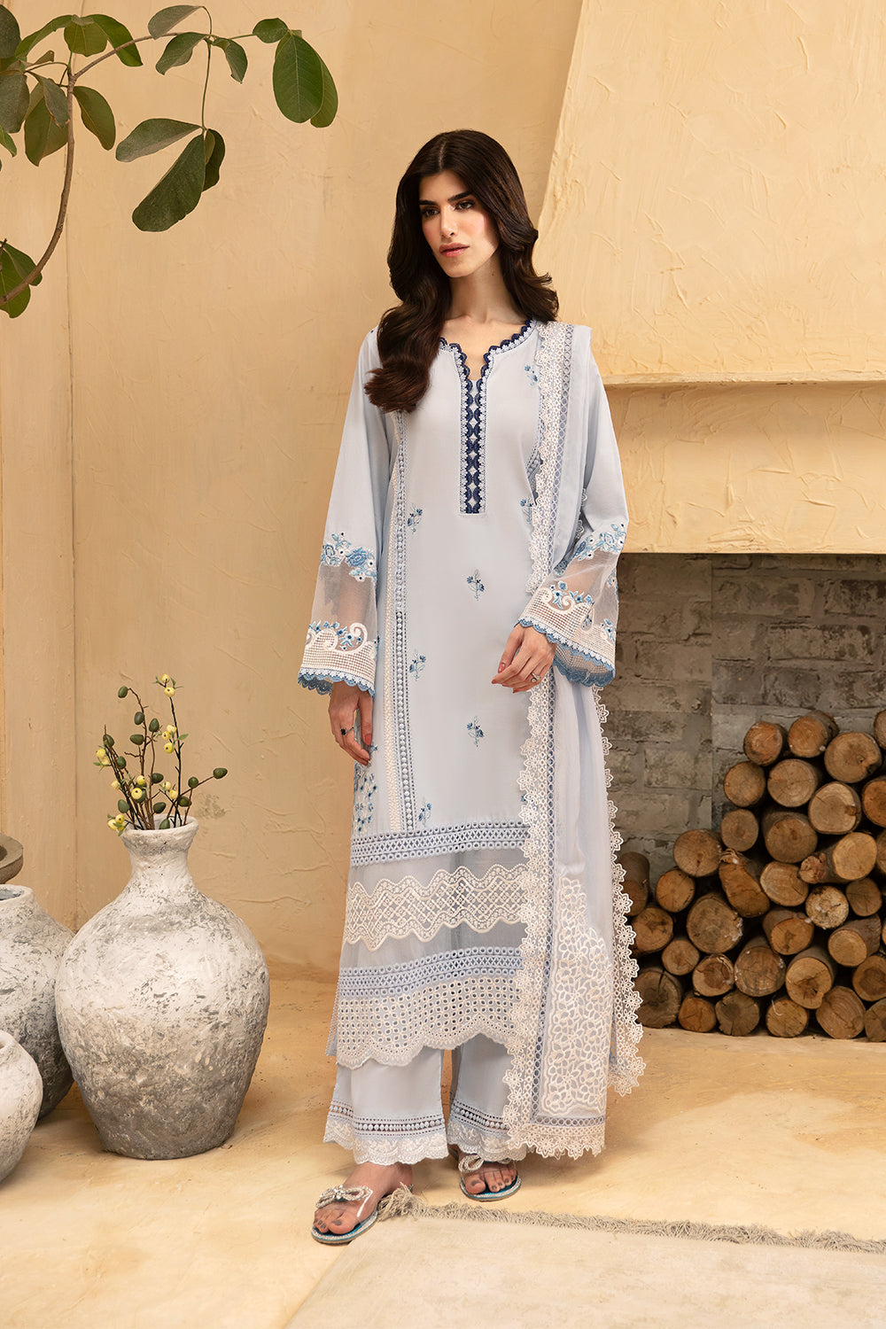 Azure 3 Piece Custom Stitched Suit - Blue - LB287846