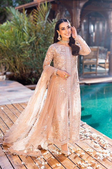 Azure 3 piece Custom Stitched Suit - Beige - LB285425