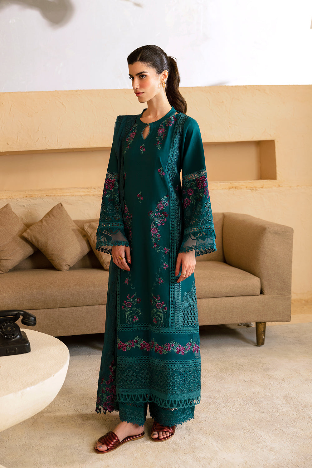 Azure 3 Piece Custom Stitched Suit - Green - LB287848