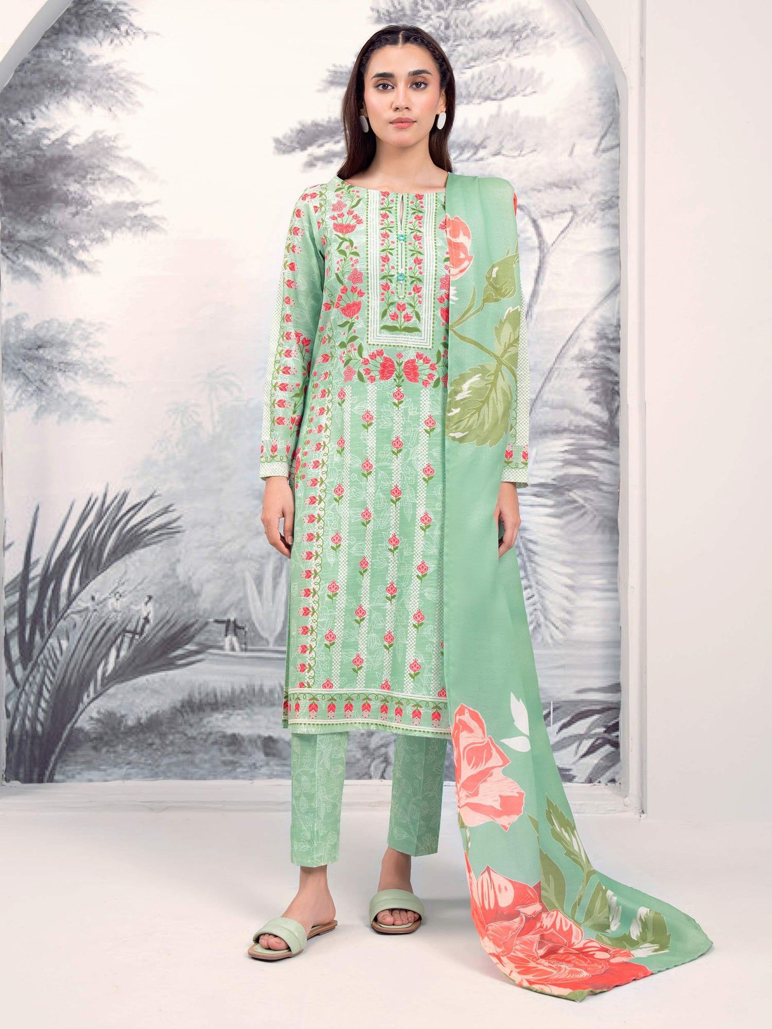 Limelight 3 Piece Custom Stitched Suit - Green - LB288368