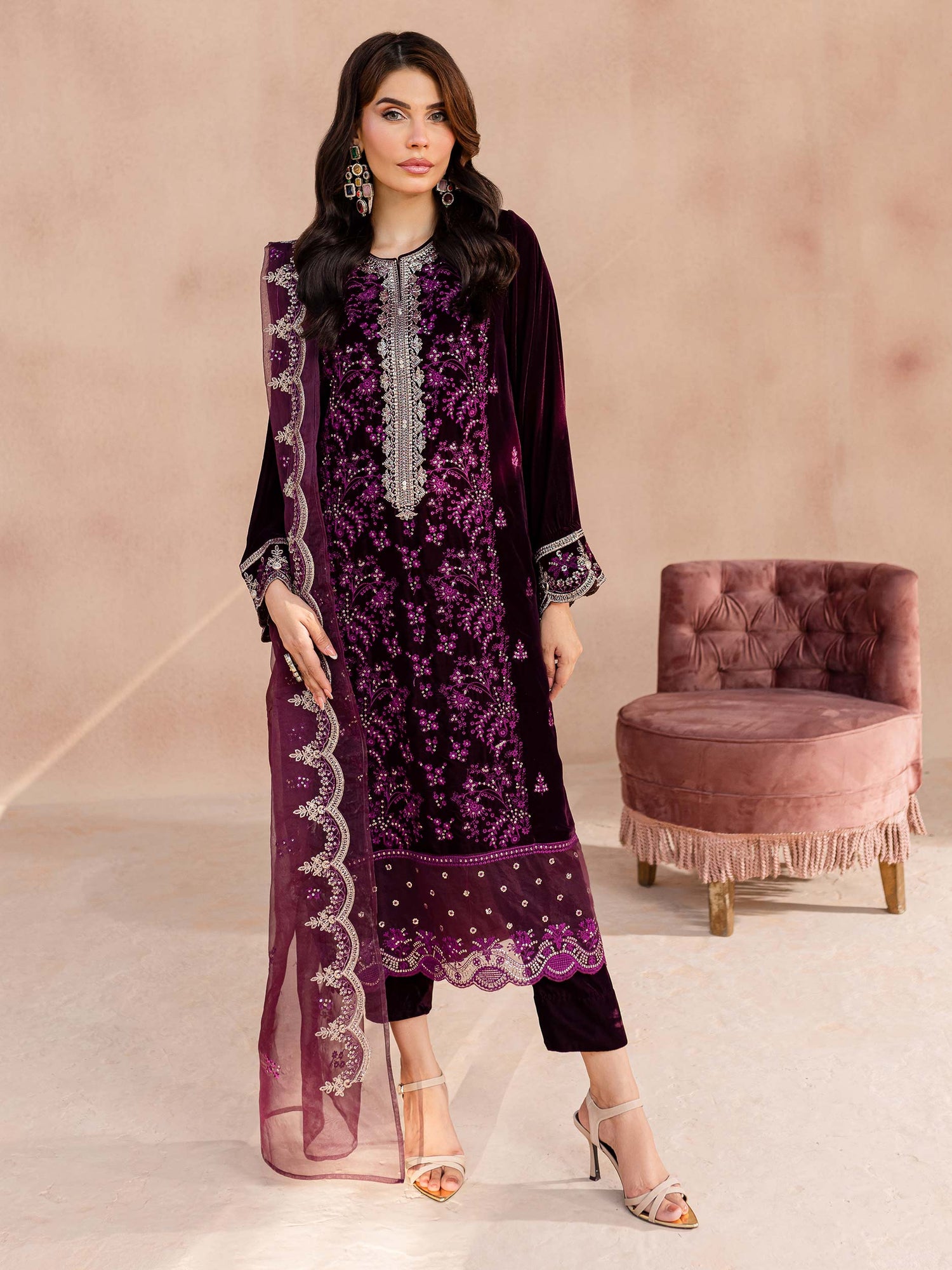 Limelight 3 Piece Custom Stitched Suit - Purple - LB289127