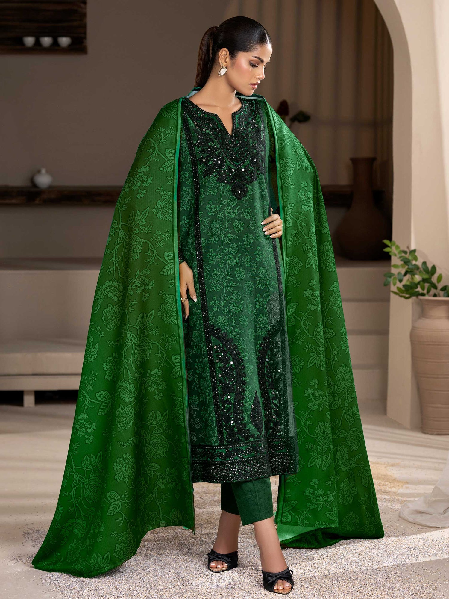 Limelight 3 Piece Custom Stitched Suit - Green - LB288370