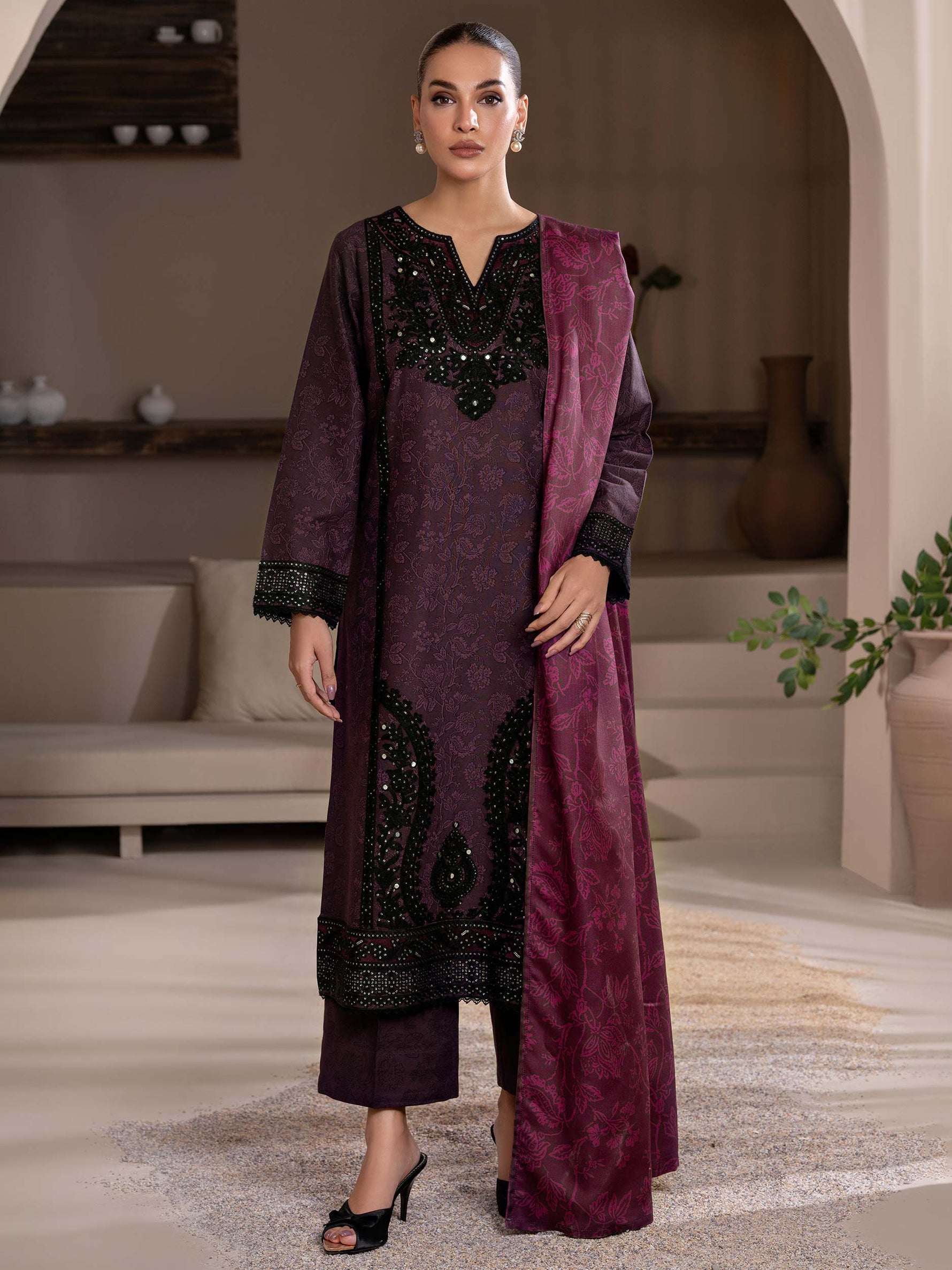 Libasco Limelight 3 Piece Custom Stitched Suit - Purple - LB288384