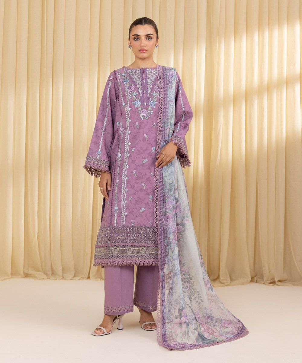 Sapphire 3 Piece Custom Stitched Suit - Purple - LB30178