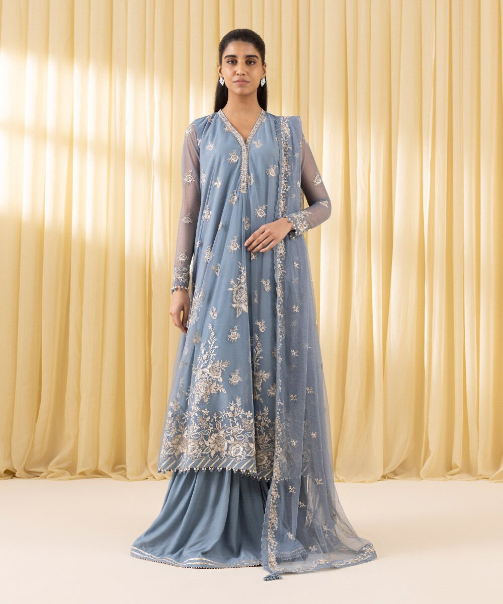 Sapphire 3 Piece Custom Stitched Suit - Gray - LB30179