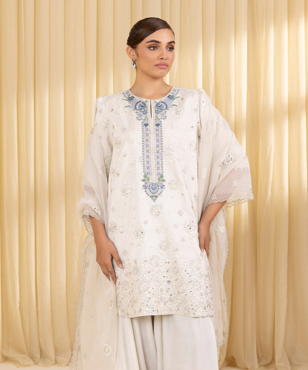 Sapphire 3 Piece Custom Stitched Suit - Off-White - LB30184