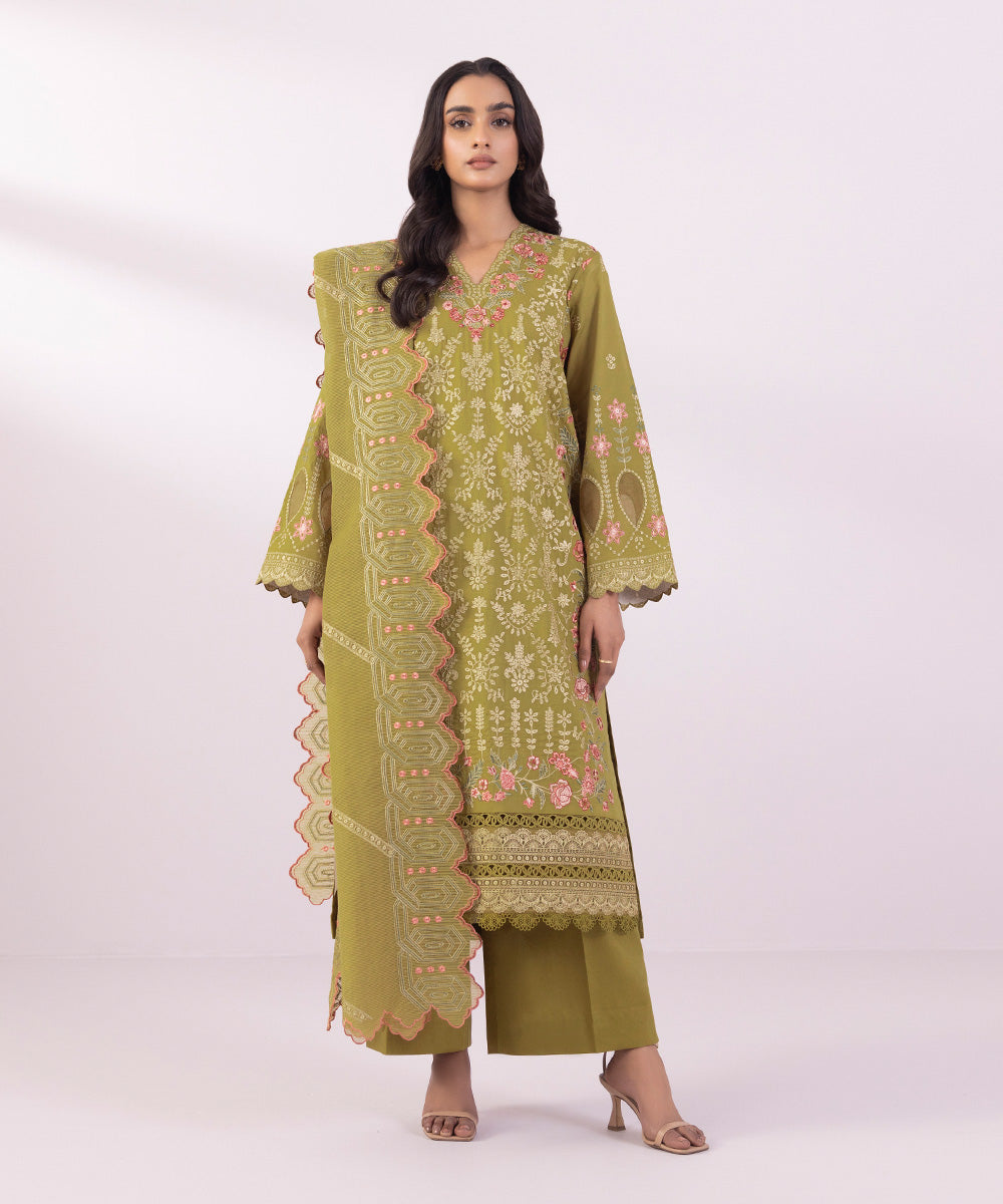 Sapphire 3 Piece Custom Stitched Suit - Green - LB287167