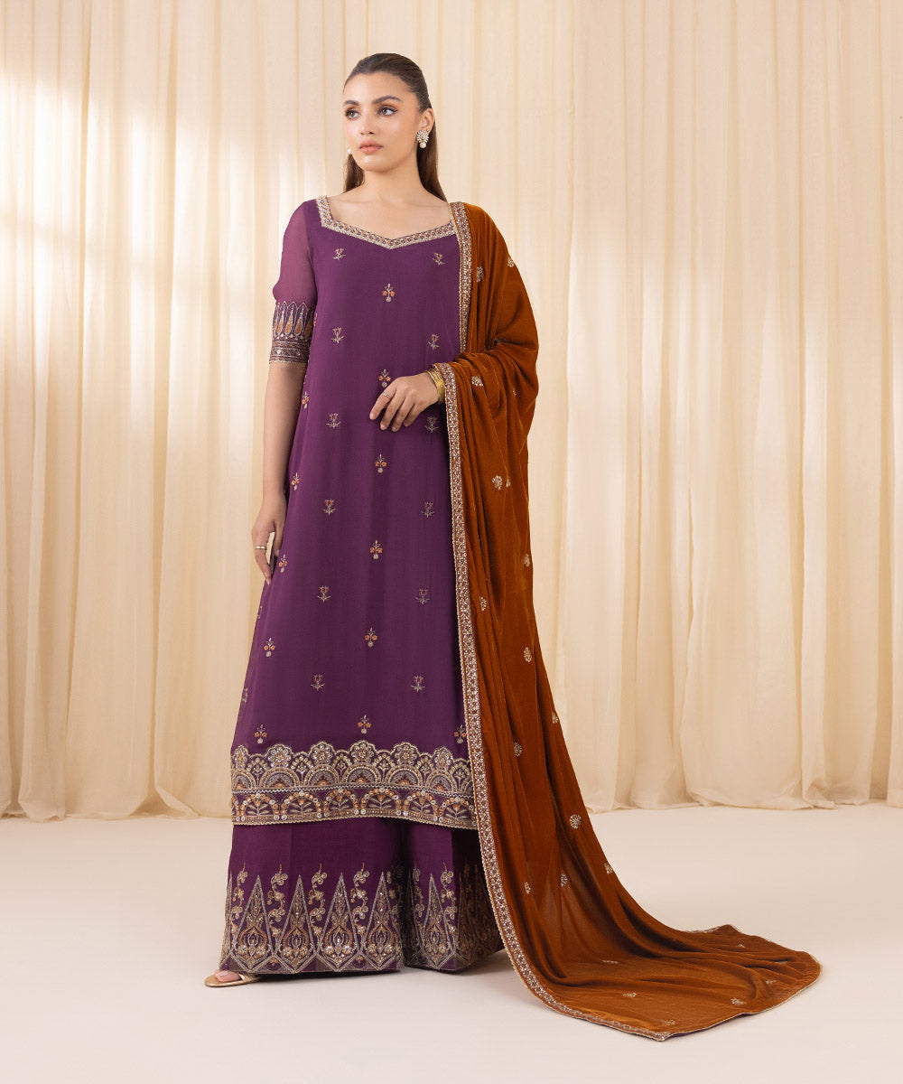 Sapphire 3 Piece Custom Stitched Suit - Purple - LB289222