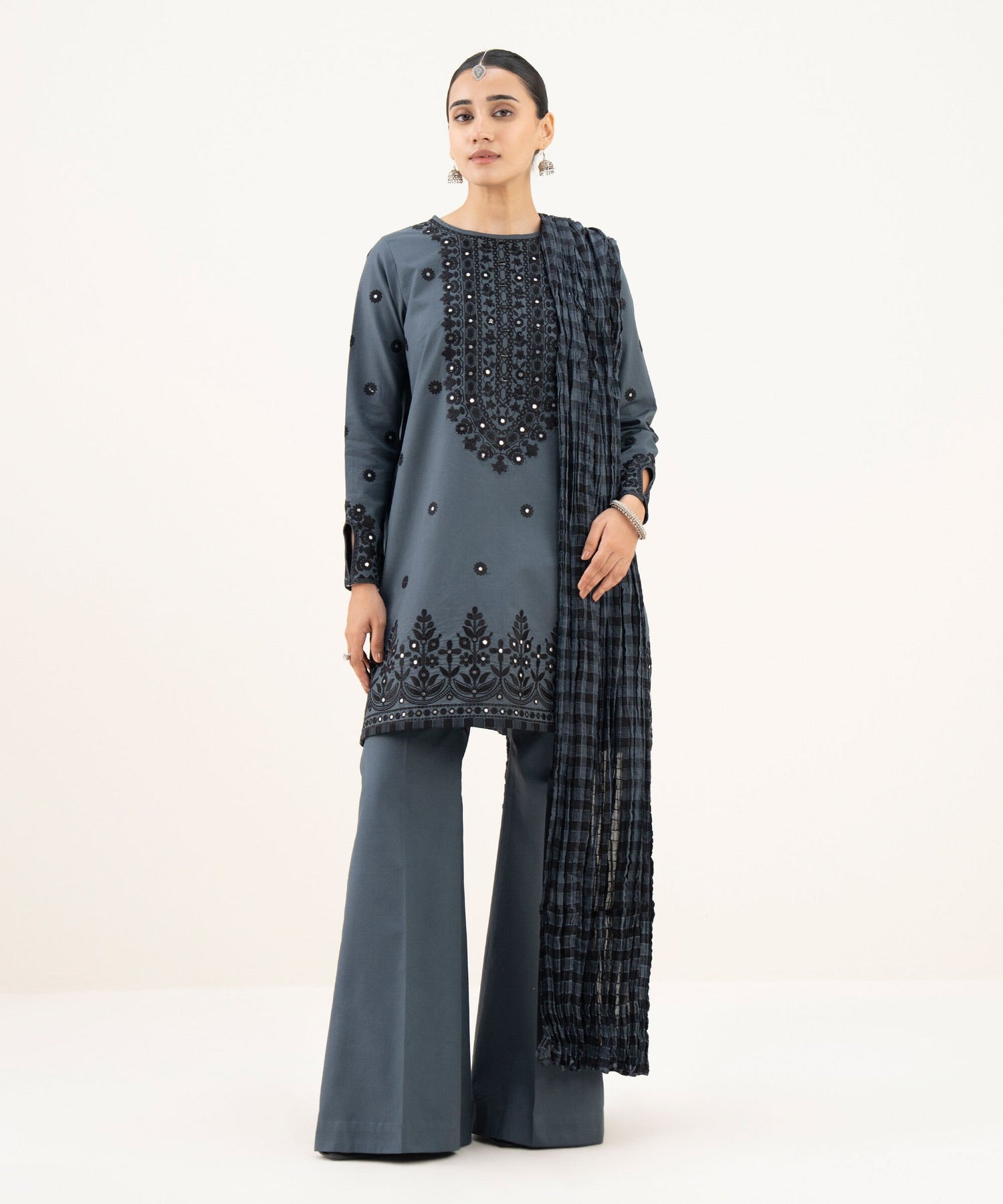 Sapphire 3 Piece Custom Stitched Suit - Gray - LB31268