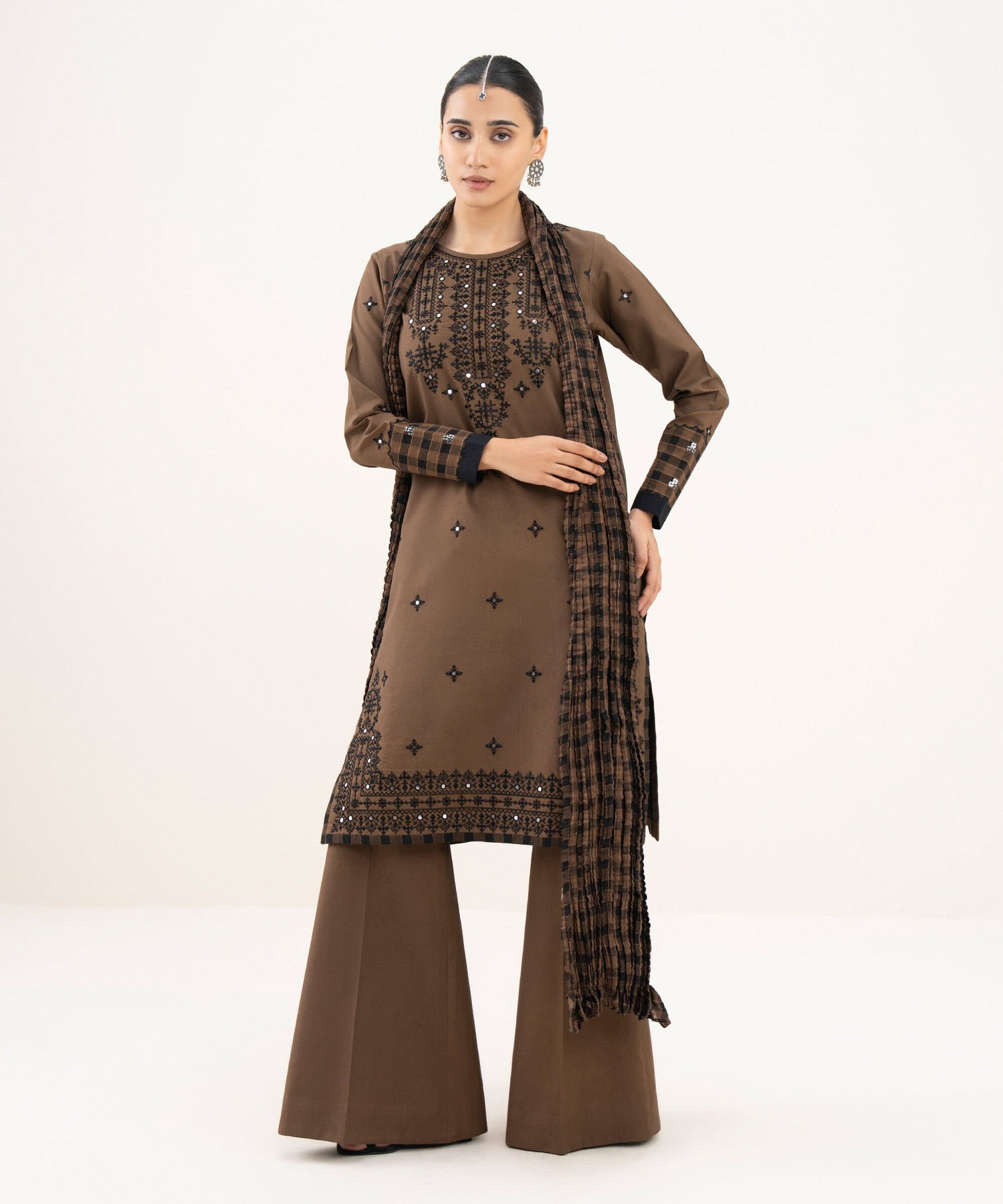 Sapphire 3 Piece Custom Stitched Suit - Brown - LB31263