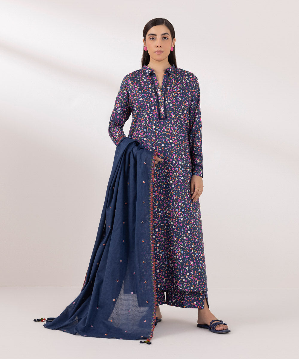 Sapphire 3 Piece Custom Stitched Suit - Blue - LB287647