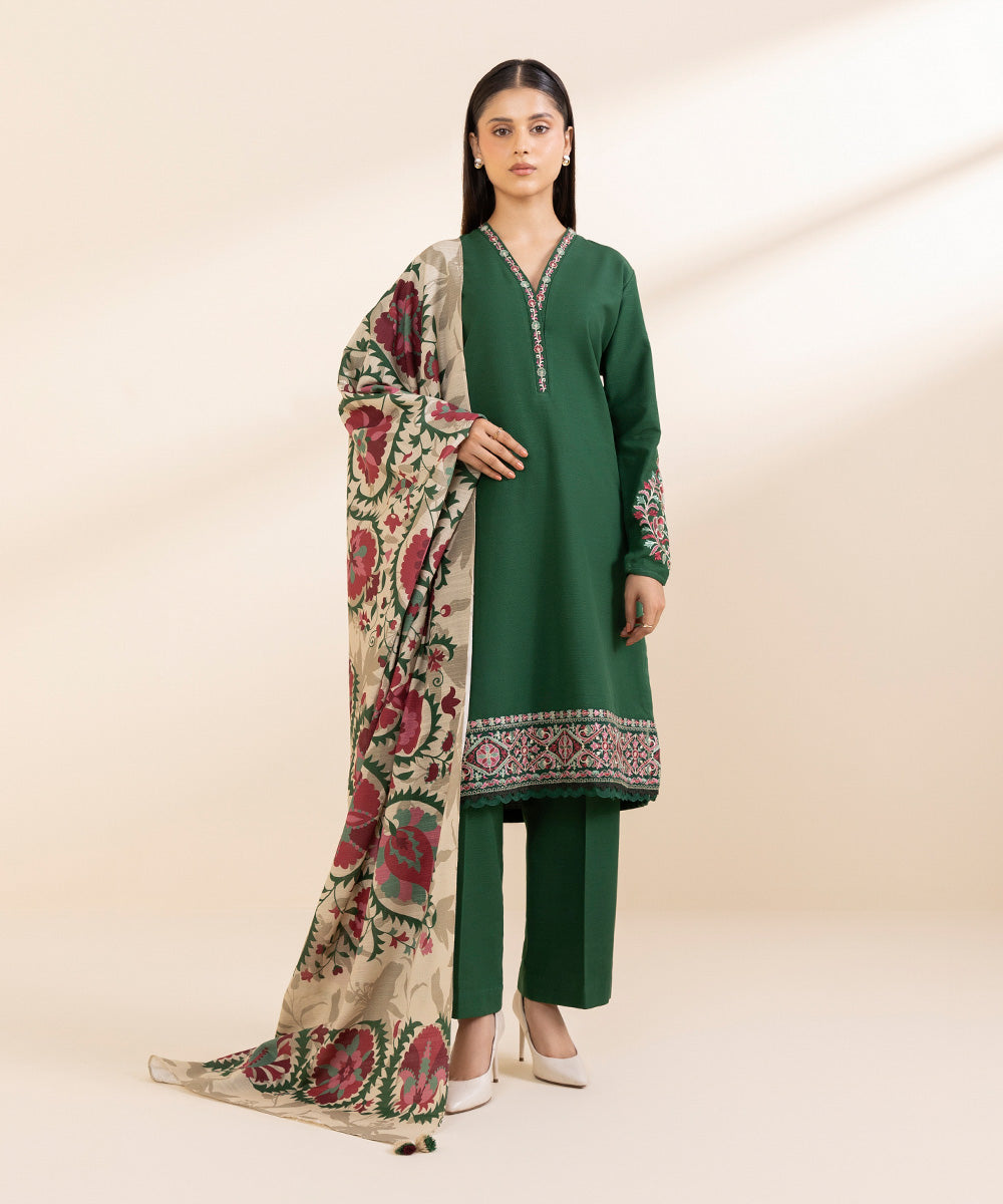 Sapphire 3 Piece Custom Stitched Suit - Green - LB288648