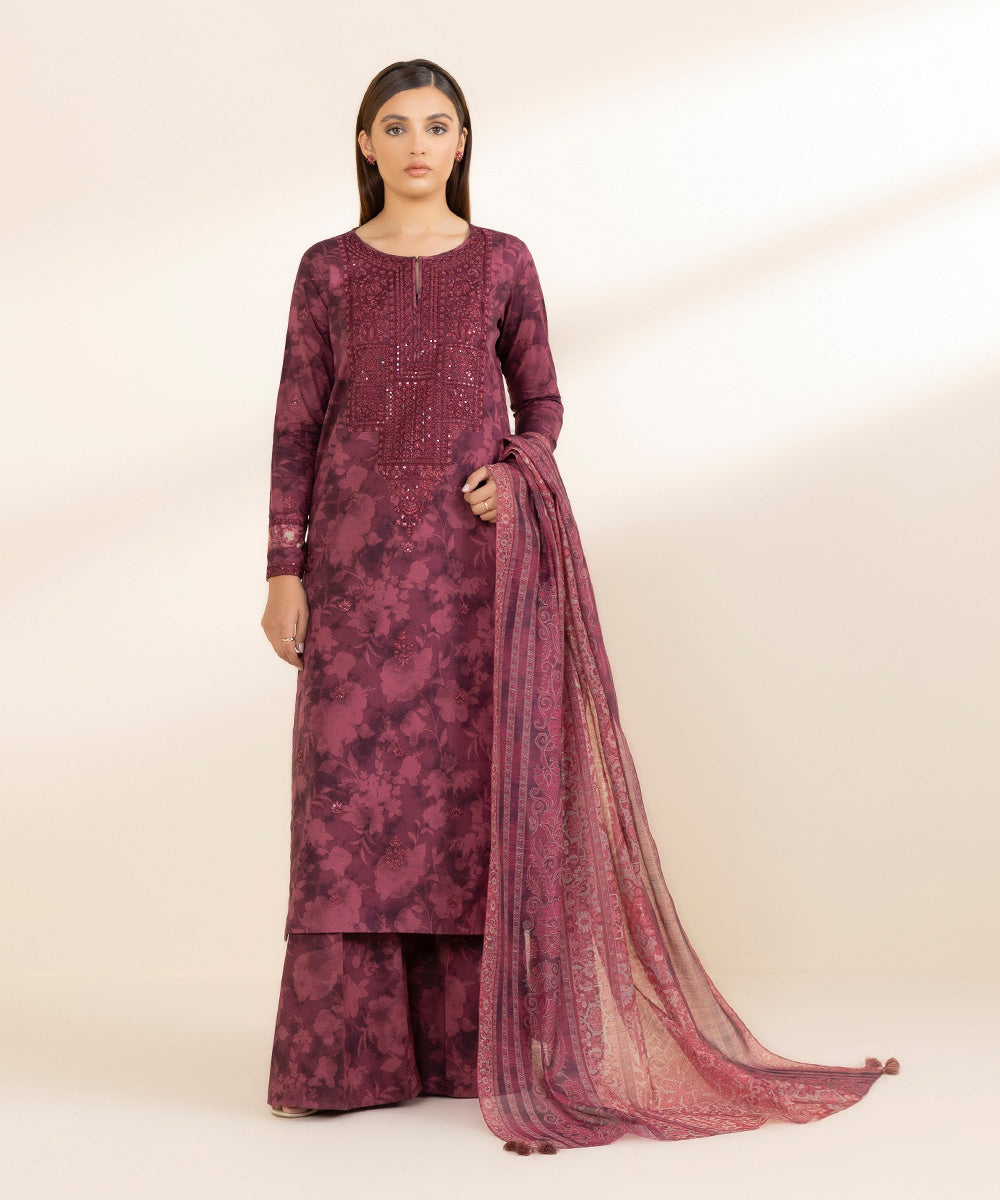 Sapphire 3 Piece Custom Stitched Suit - Maroon - LB289262