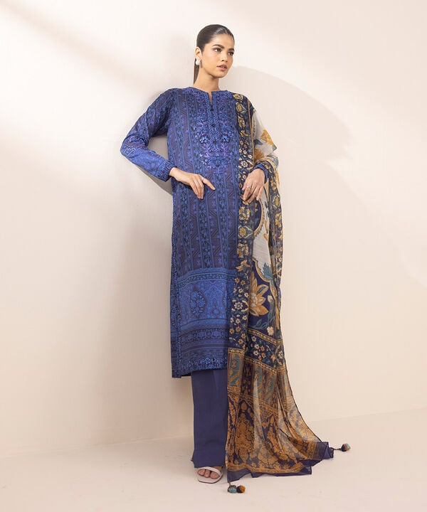 Sapphire 3 Piece Custom Stitched Suit - Blue - LB29277