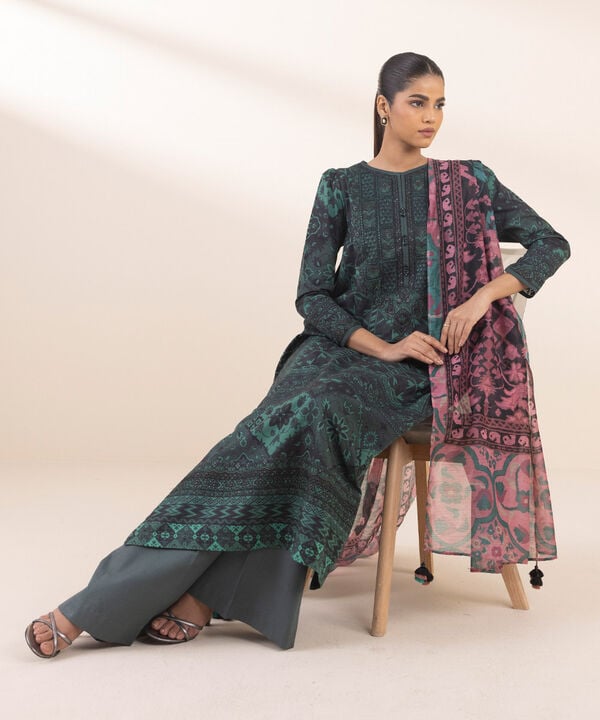 Sapphire 3 Piece Custom Stitched Suit - Green - LB29315