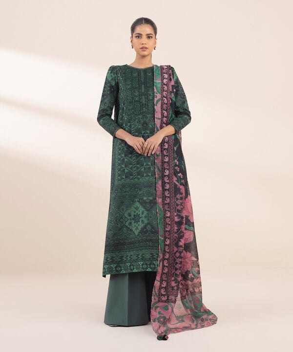 Sapphire 3 Piece Custom Stitched Suit - Green - LB29315