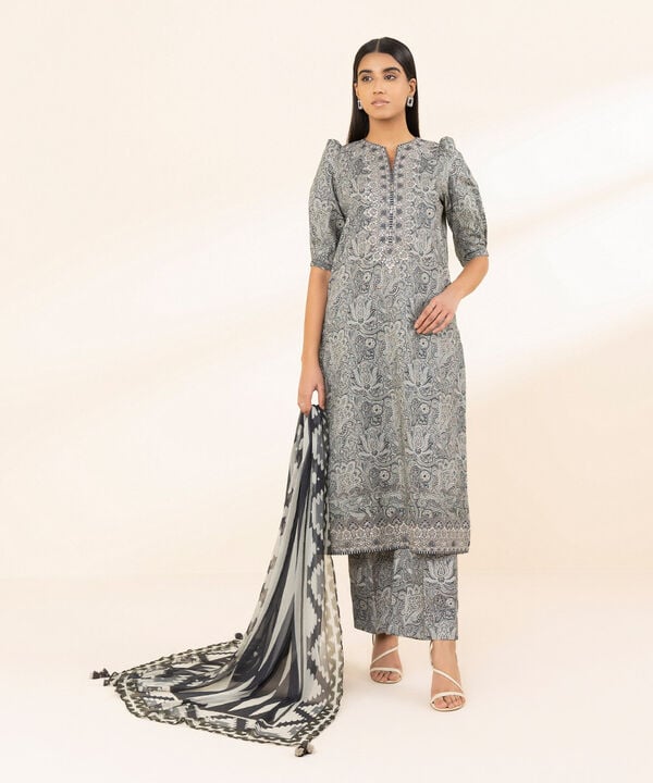 Sapphire 3 Piece Custom Stitched Suit - Gray - LB29631