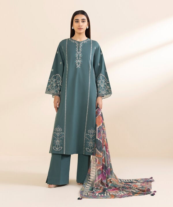 Sapphire 3 Piece Custom Stitched Suit - Green - LB29598