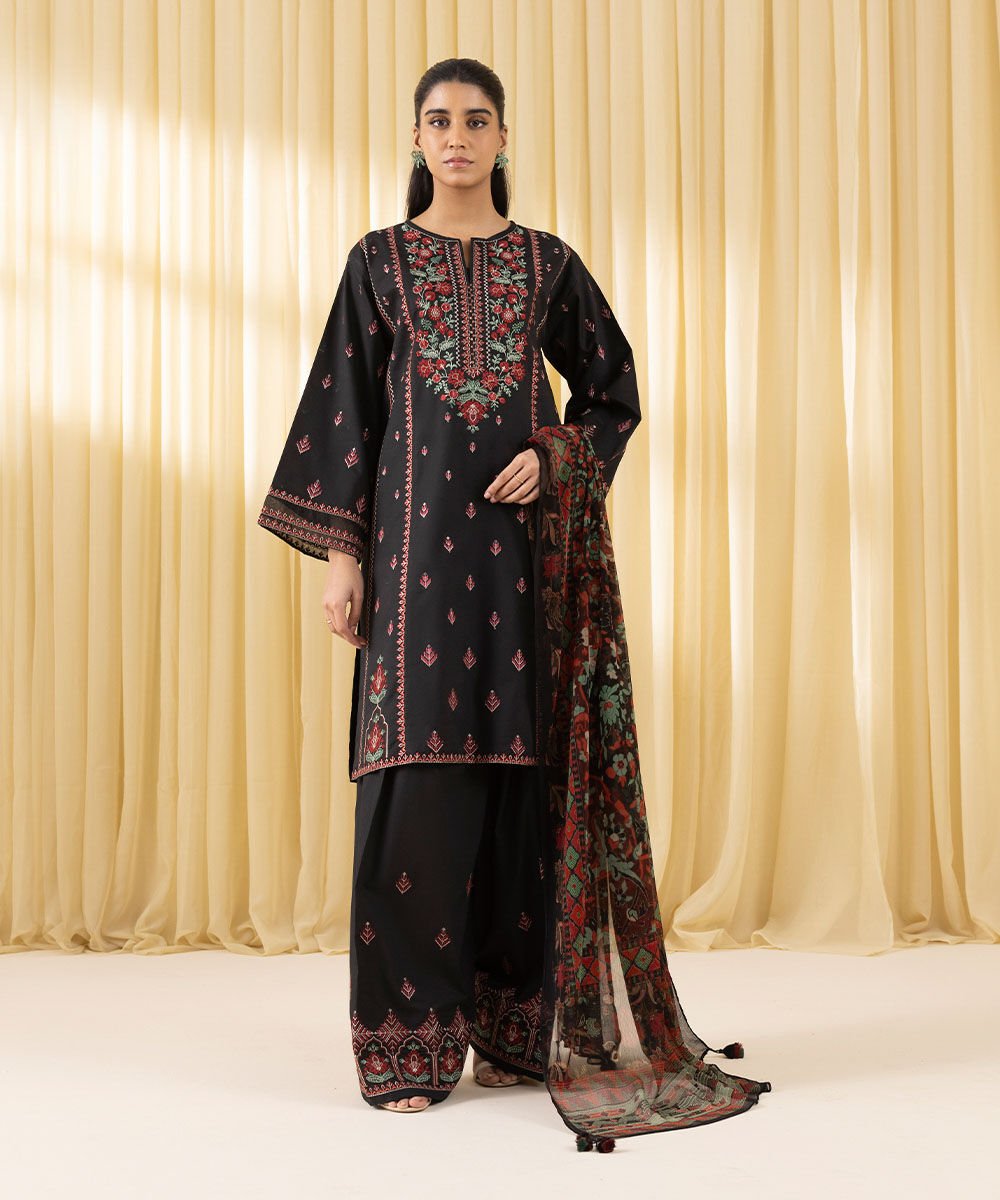 Sapphire 3 Piece Custom Stitched Suit - Black - LB30209