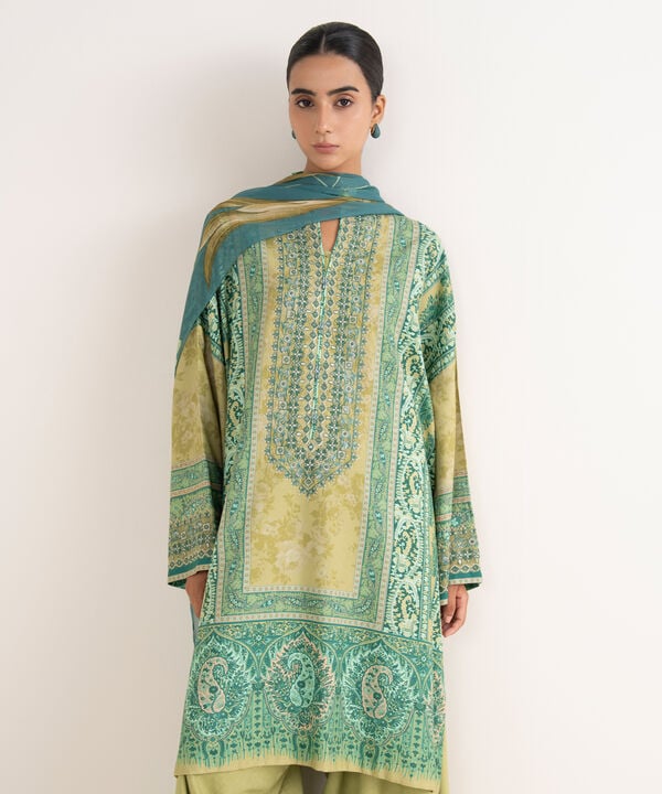 Sapphire 3 Piece Custom Stitched Suit - Green - LB30746