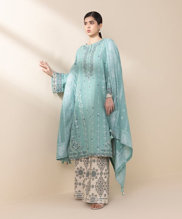 Sapphire 3 Piece Custom Stitched Suit - Aqua - LB29608