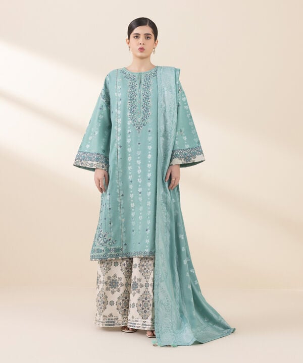 Sapphire 3 Piece Custom Stitched Suit - Aqua - LB29608