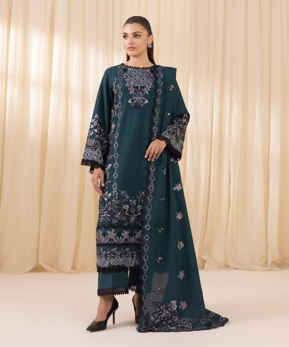 Sapphire 3 Piece Custom Stitched Suit - Teal - LB289199