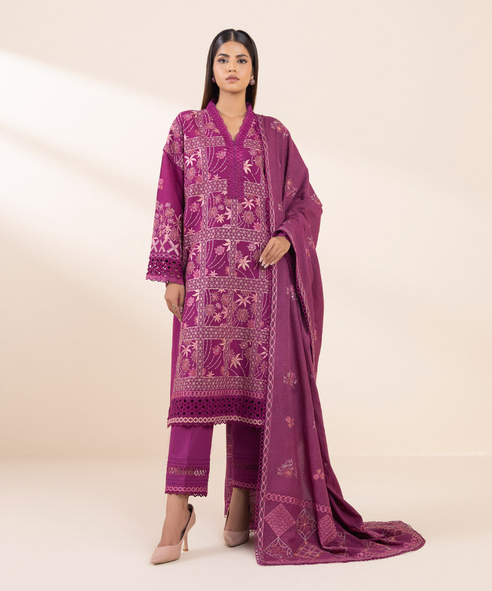 Libasco Sapphire 3 Piece Custom Stitched Suit - Purple - LB288735