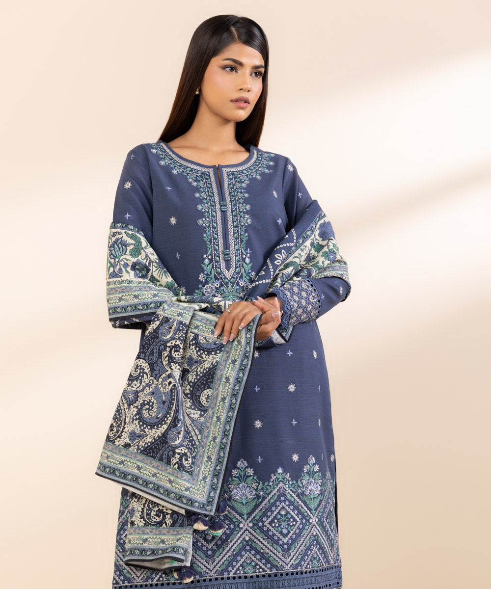 Sapphire 3 Piece Custom Stitched Suit - Blue - LB288609