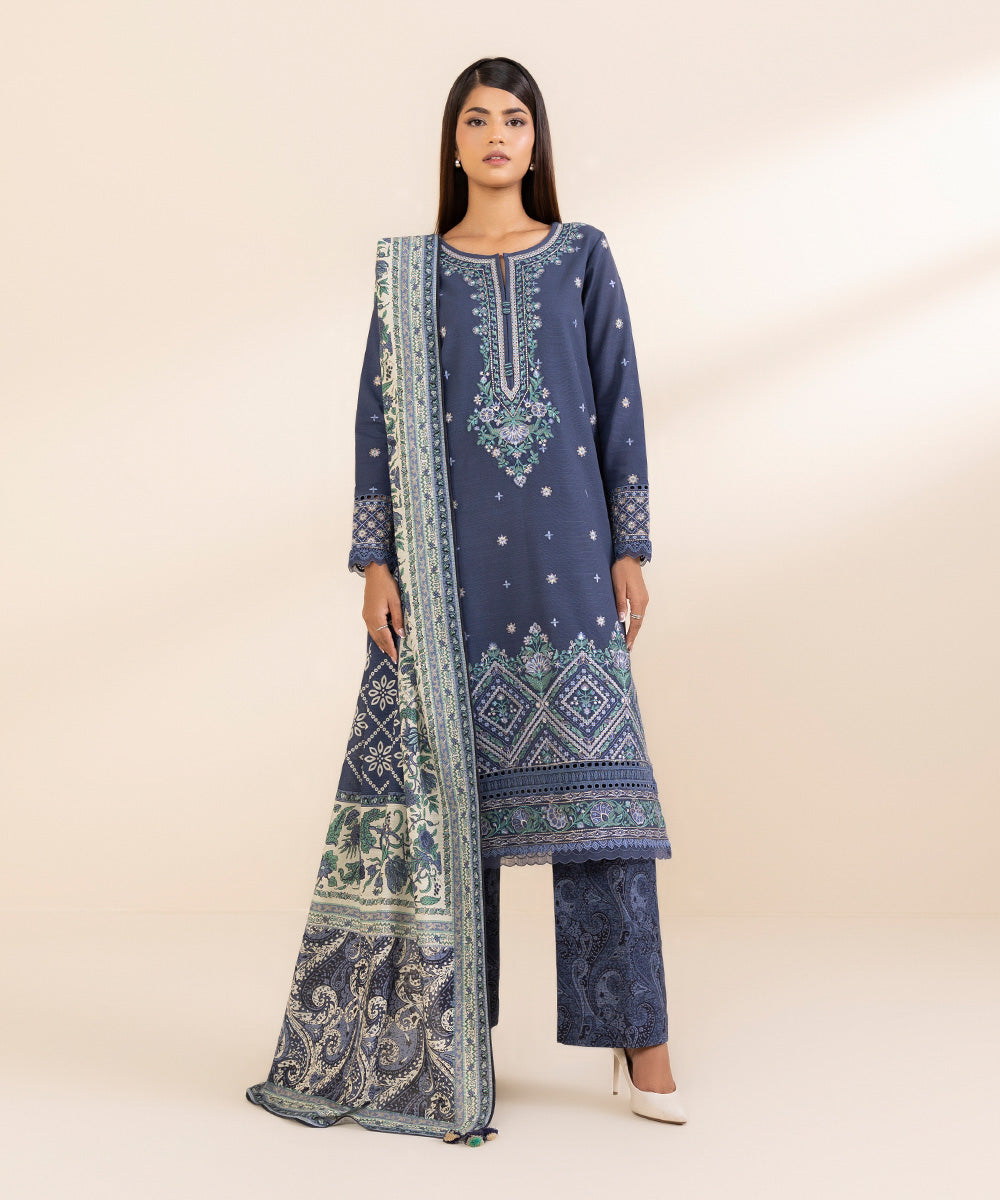 Libasco Sapphire 3 Piece Custom Stitched Suit - Blue - LB288609