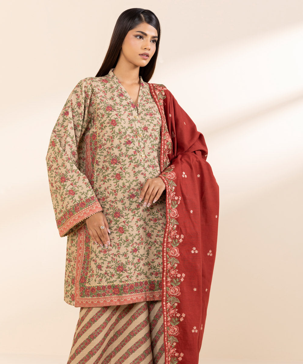 Sapphire 3 Piece Custom Stitched Suit - Beige - LB288567