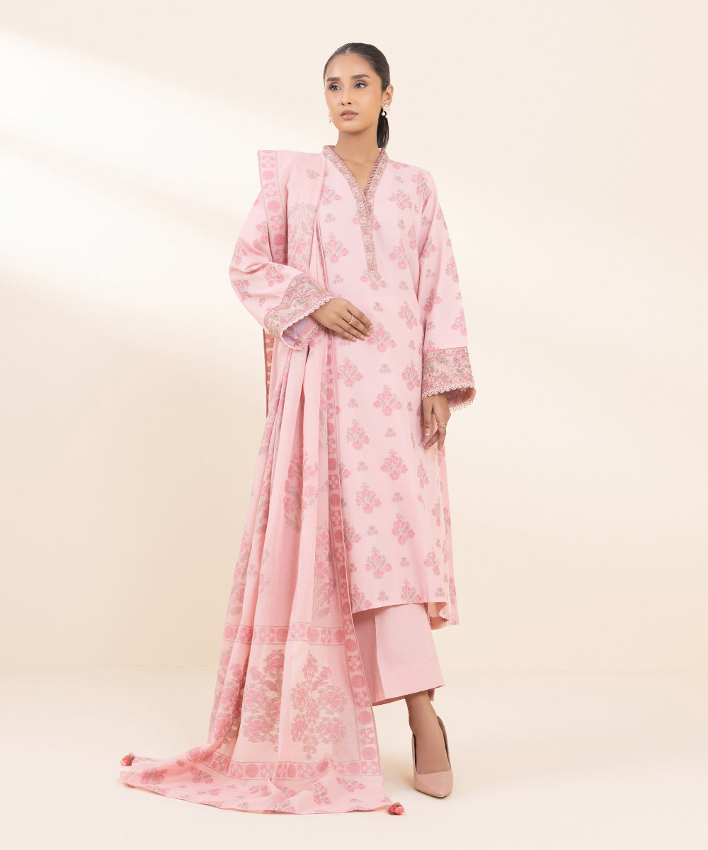 Libasco Sapphire 3 Piece Custom Stitched Suit - Pink - LB288708